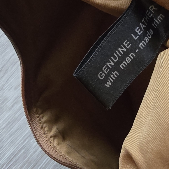 Giani Bernini Light Brown Tan Genuine Leather Hobo Shoulder Bag Minimalist Chic - Picture 12 of 14